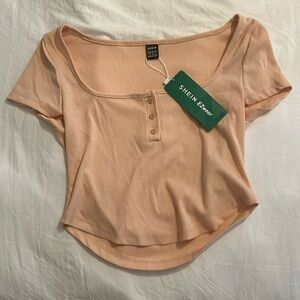 SHEIN EZwear cropped low neck t-shirt.  Brand new with tags